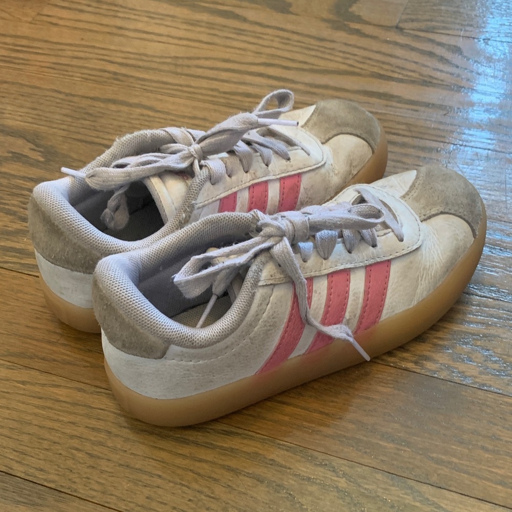 Adidas Kids Sneakers - Pink, White, and Tan